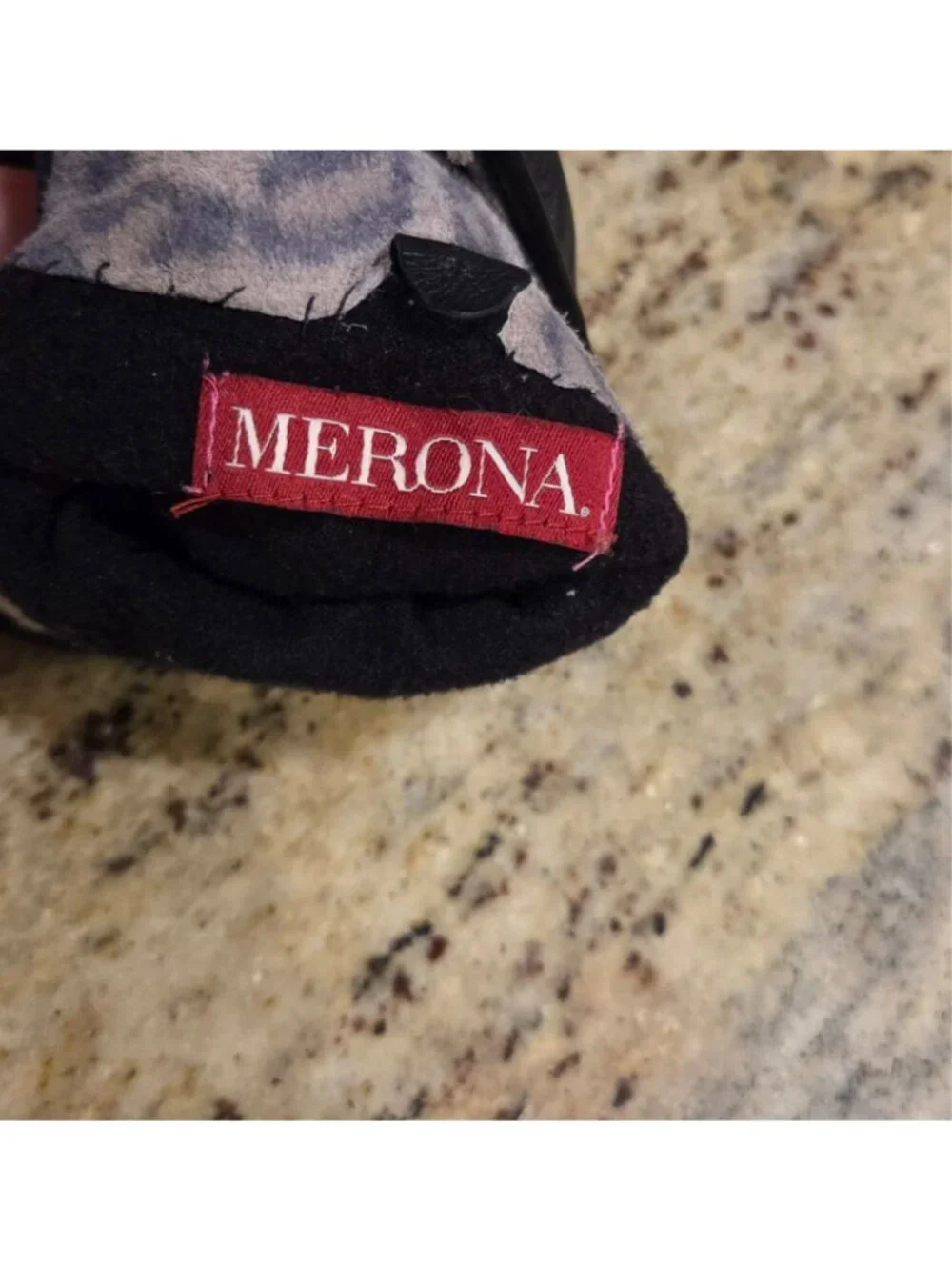 Merona Women's M/L Black Soft Leather Gloves Animal Print Lined